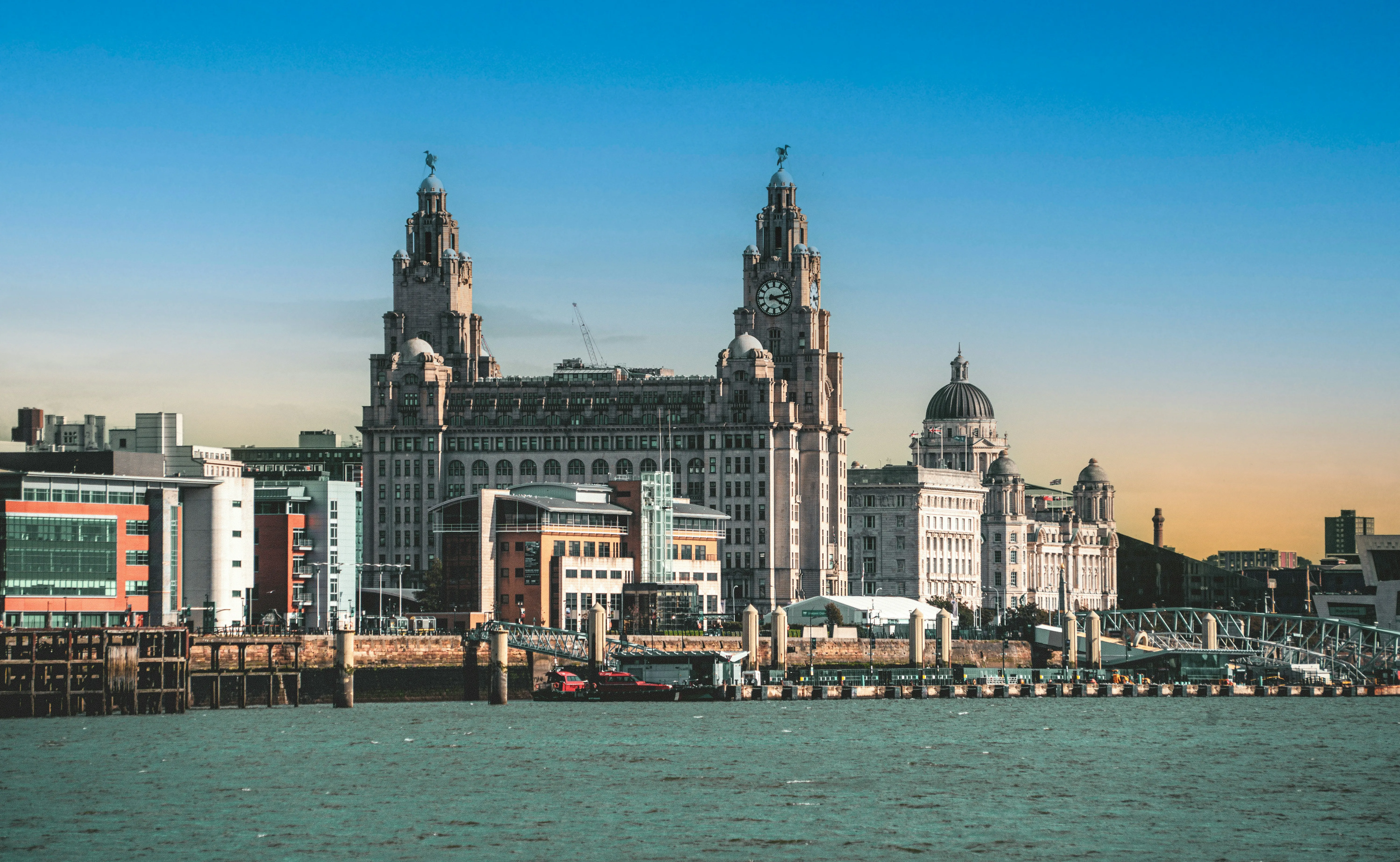 The Liverpool waterfront, a major cruise terminal