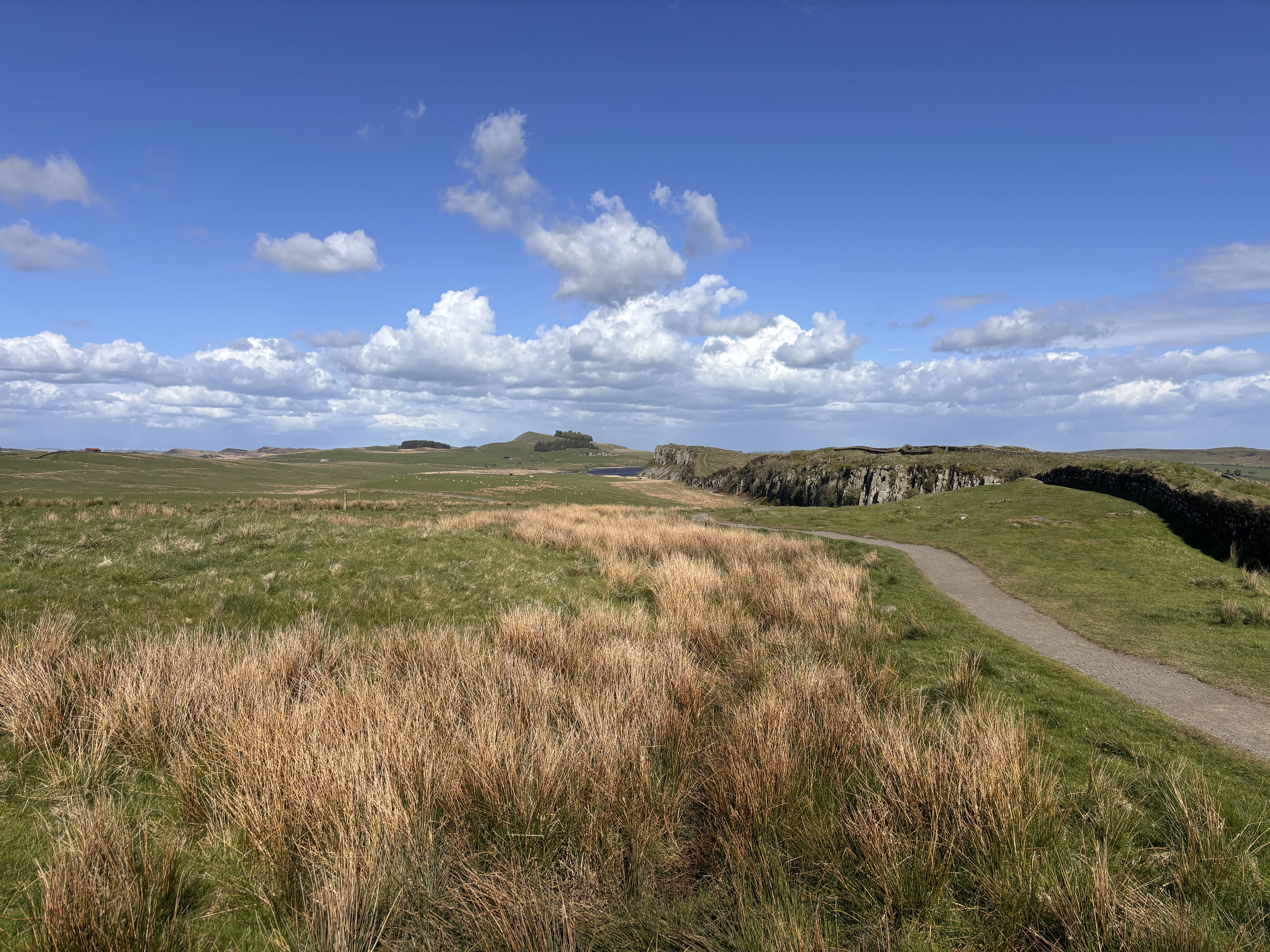 V-Class on a moor-top road at golden hour, guests stepping out, guide gesturing to the view